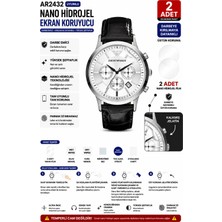 Astakos Emporio Armani AR2432 Uyumlu 2 Adet Şeffaf Nano Hidrojel Darbe Emici Kırılmaz Cam Koruyucu Tpu Film