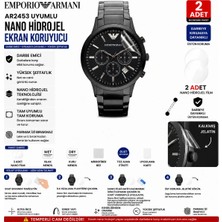 Astakos Emporio Armani AR2453 Ile Uyumlu Şeffaf Nano Hidrojel Darbe Emici Kırılmaz Ekran Koruyucu Tpu Film 2 Adet