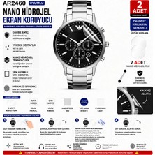 Astakos Emporio Armani AR2460 Ile Uyumlu 2 Adet Şeffaf Nano Hidrojel Darbe Emici Kırılmaz Cam Koruyucu Tpu Film