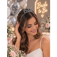 Parti Dükkanı Bride Gümüş Mika Taç – Elmas Detaylı Bride To Be Gelin Tacı Bekarlığa Veda Parti Aksesuarı