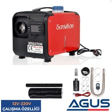 Sensation 5 Kw Webasto Muadili Taşınabilir Dizel Isıtıcı (12V-24V-220V) Kırmızı