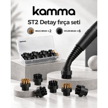 Kamma St2 Steamy Ultra Buharlı Temizleyici Detay Fırça Seti – 6 Nylon ve 2 Brass Brush