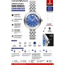 Astakos Emporio Armani AR80051 Uyumlu 2 Adet Şeffaf Nano Hidrojel Darbe Emici Kırılmaz Cam Koruyucu Tpu Film