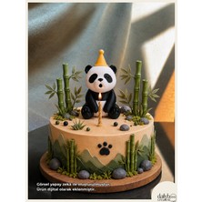 Dailyboo Creates Mum Üfleyen Panda Pasta Süsü-Doğum Günü,parti,pasta Süsleme-Figür Oyuncak