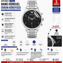 Astakos Emporio Armani AR1863 Uyumlu 2 Adet Şeffaf Nano Hidrojel Darbe Emici Kırılmaz Cam Koruyucu Tpu Film