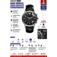 Astakos Emporio Armani AR2447 Uyumlu 2 Adet Şeffaf Nano Hidrojel Darbe Emici Kırılmaz Cam Koruyucu Tpu Film
