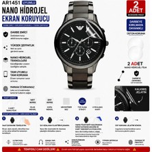 Astakos Emporio Armani AR1451 Uyumlu 2 Adet Şeffaf Nano Hidrojel Darbe Emici Kırılmaz Cam Koruyucu Tpu Film