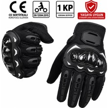 Hengsheng Motosiklet Eldiveni Ce En 13594 Sertifikalı 1 Kp Korumalı Dokunmatik Kaydırmaz Yasaya Uygun