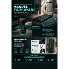 Esti Titreşim Modlu Yürüyüş ve Koşu Bandı – Katlanabilir, Bluetooth Hoparlörlü, Manuel Eğim - Turkuaz