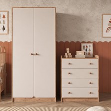 Bimossa TK2120 Daffy Sepet-Kumtaşı Bebek Çocuk Odası Seti Sepet-Kumtaşı 2 Kapılı Gardırop Çekmeceli Şifonyer