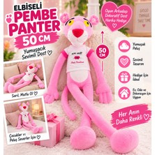 Trust Store 50 cm Elbiseli Pembe Panter Peluş Oyuncak Yumuşak, Sevimli, Uzun Bacaklı Dekoratif Hediye