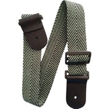 Raymond Joes RJ100P-MNT Gitar Askısı Dayanıklı Pamuklu Deri Başlıklı Mint Chevron
