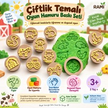 Rami Ramı 12 Parça Çiftlik Hayvanları Oyun Hamuru Damga Seti | Hayvan Figürlü Baskı Kalıpları | Montessori Duyusal Oyun 3+ Yaş