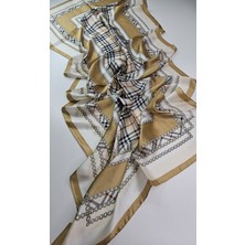 Lüks Vual Ipek Şal Hijab Fular Scarf Shawl Ekose Desen 70 x 180 cm
