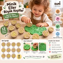 Rami Ramı 12 Parça Çiftlik Hayvanları Oyun Hamuru Damga Seti | Hayvan Figürlü Baskı Kalıpları | Montessori Duyusal Oyun 3+ Yaş