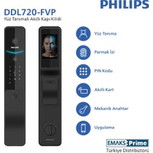 Philips DDL720-FVP-7HWSE Akıllı Kapı Kilidi | Yüz Tanıma, Wi-Fi, Mevcut Kilit Sistemi Uyumlu