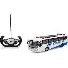 Suncon Uzaktan Kumandalı Işıklı Polis Otobüsü 30 cm Beyaz Renkli 5-12 Yaş Aralığına Uygun Eğlenceli Oyun
