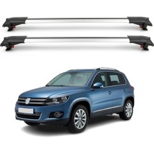 Cross Oto Aksesuarları Volkswagen Tiguan MK1 2009-2015 için Ara Atkı Tavan Barı , Araca Özel , Kilitlenebilir Araç Üstü Ekipman Taşıma Barı (2 Adet)