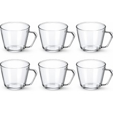Simax Luna 6’lı 200 ml Borosilikat Cam Kupa Seti | Çay ve Kahve Kupası
