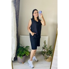 Lotus Butik Alt Üst Ikili Şortlu Pamuklu Yazlık Keten Takım