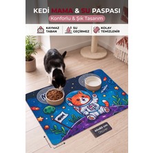 Sogood Concept Astronot Kedi Temalı Kedi Köpek Mama Paspası 40X60