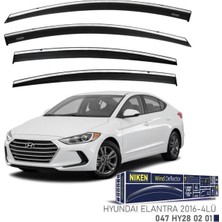 Hyundai Elantra 6 2015-2020 Kromlu Cam Rüzgarlığı Ön / Arka 4 Parça Füme - Polikarbon Mlz. - Nikenn 047HY280201
