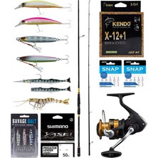 Yek Outdoor Pro Spin Olta Seti Okuma Ceymar Sw Bass 243CM Mh 14-42GR M-Fast Olta Kamışı & Shimano Makina Fx 4000 Fc
