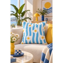 Rue Studio Renkli Desenli Kırlent Kılıfı - 45X45 cm Yıkanabilir Çıkarılabilir Kılıf