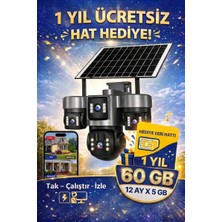 Ventus V380 Pro ON-SG4323 Üç Kameralı 4G Güneş Enerjili Akıllı Güvenlik Kamerası 60GB (5GB * 12Ay) İnternet