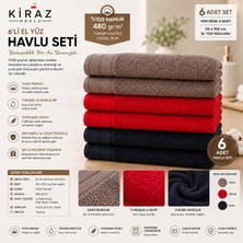Kiraz Havlu Bornoz 6'lı Petek Dokulu 50X100 Havlu