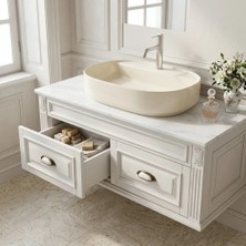 Isvea Infinity Batarya Delikli Tezgah Üzeri Lavabo 60 cm Fildişi