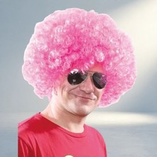 Hsc Bilişim Kıvırcık Afro Bonus Peruk Açık Pembe Renkli Tasarım