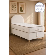 Niron Bohem Pocket Düz 80X180 cm Tek Kişilik Yatak Baza Başlık Seti - Pocket Orta Sert