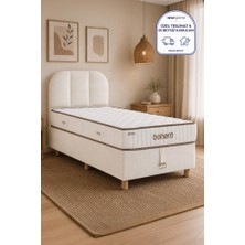 Niron Bohem Nms Klapa 80X180 cm Tek Kişilik Yatak Baza Başlık Seti - Nms Sert Ortopedik