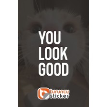 Turuncu Sticker You Look Good Sticker Etiket 10X15 cm Ayna - Cam– Araç – Motor – Laptop - Kask Etiket Sticker
