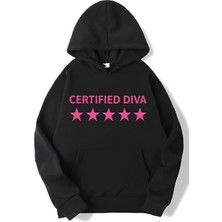 Brz Collection Unisex Oversize Certified Diva Hoodie Siyah