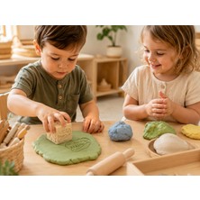 Rami Dinozor Temalı Oyun Hamuru Stamp Küpü – 6 Yüzlü Montessori Duyusal Aktivite Damgası