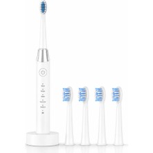 Sanal Ticaretiniz Elektrikli Diş Fırçası Şarjlı 5 Mod Ipx7 Su Geçirmez 4 Başlıklı