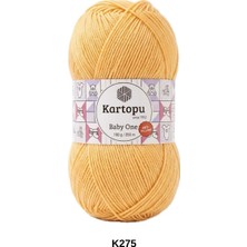 Hobi Dünyası Evim 1 Adet Kartopu Baby One 100 Gram 250 Metre Bebek Battaniyesi Yelek Kazak Hırka Ceket El Ürgü Ipı %100 Anti-Piling- Renk: K275