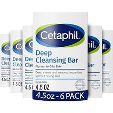 Uravas Store Cetaphil Bar Soap, Deep Cleansing Face And Body Bar, Pack Of 6, For Dry To Normal, Sensitive Skin, Soap Free, Hypoallergenic, Paraben Free, Fragrance Free, Removes Makeup, Dirt And Oil