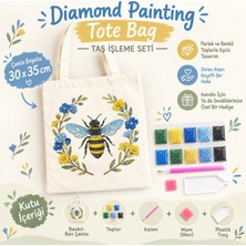 İğne İzi 5d Elmas Taş Işlemeli Bez Çanta 30X35CM, Diamond Painting Tote Bag GWDDX19473, Elmas Boyama Bez Çanta Hobi Kiti, Taşlı Omuz Çantası Seti