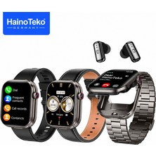 HainoTeko Haino Teko St-10 Akıllı Saat Buds Kulaklıklı 1 Kasa 3 Değiştirilebilir Kordon  Bluetooth Siyah Kasa