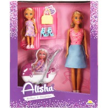 Alisha Mother &amp; Daughter Mutlu Gezinti - Pembe-Mavi Elbiseli Alisha Bebek