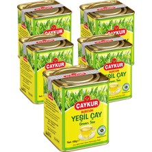Çaykur Burcum Yeşil Dökme Çay Teneke Kutu 100 Gr. Beşli Paket