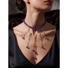 Mk Design Jewelry  Mor Kristal Kolye