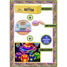Oyuncak Sahili Çin Mantısı Butter Tereyağı Işıklı Spinning Ball Topaç 3 Popüler Viral Ürün Birarada Sukuşi 3 Adet Birden Skuşi Dumpling Squishy Stres 3lü Sukuşi Seti