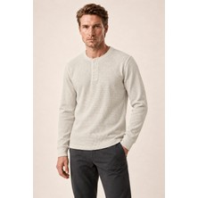 Redline Bron Erkek Yeni Sezon Oversize Düğmeli Sweatshirt Bej