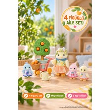 Toyfest Sylvanian Families Turunç Kuş Ailesi 4 Figürlü Meyve Hasat Seti