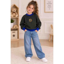 Kız Çocuk Güneş Baskılı Üç Ip Sweatshirt