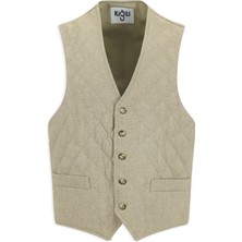 Kiğılı Slim Fit Dar Kesim Desenli Yünlü Kapitone Yelek